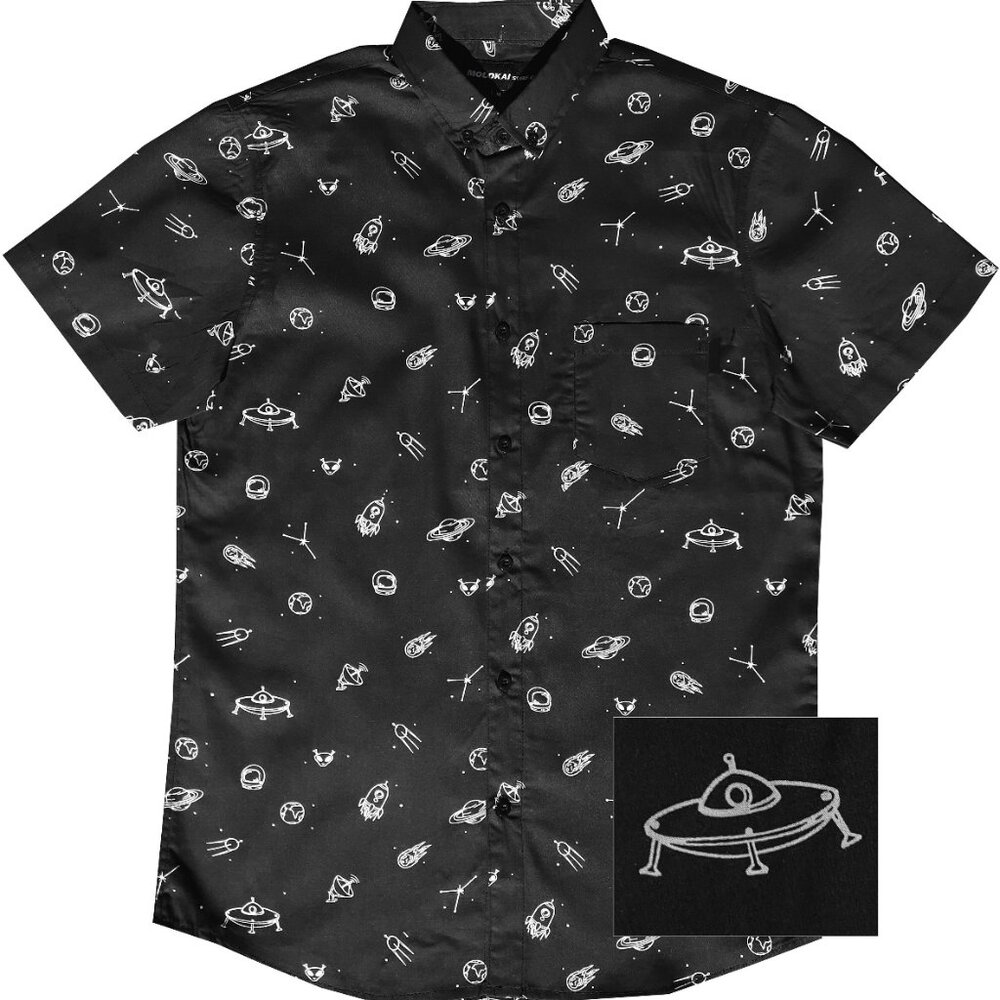 Molokai Space Cosmos Button-Down Shirt  - M